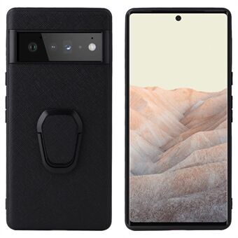 För Google Pixel 7 Pro 5G Kickstand Mobilfodral Texturerad PU-läderbelagd TPU + PC Fallskyddande baksida.