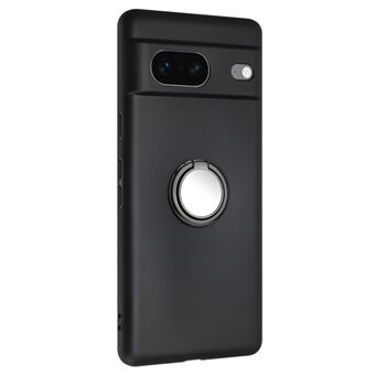 För Google Pixel 7 5G Matt Skal TPU-skydd till Telefon med ringställ i spegelliknande design.