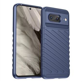 Thunder-serie tjockat telefonskal för Google Pixel 8, Twill-textur mjuk TPU-baklock.