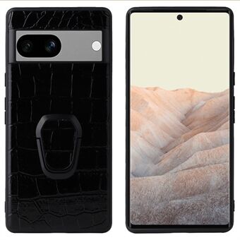 För Google Pixel 7a-telefonfodral Texturerad PU-läderbelagd TPU + PC-fodral med stöd för att förhindra fall