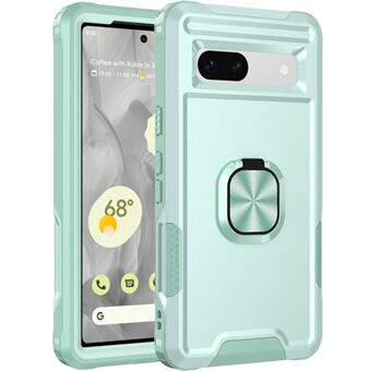 För Google Pixel 7a Hybrid Hard PC Soft TPU Phone Case Ring Car Mount Kickstand Shockproof Cover:

För Google Pixel 7a Hybrid Hard PC Soft TPU-telefonskal med ringbilshållare, stöd för stödben och stötskyddande fodral.