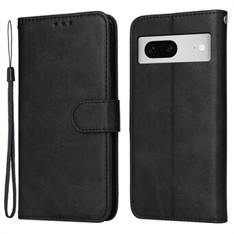 För Google Pixel 7 5G Calf Texture Phone Cover Wallet Stand Shockproof Case med Rem.