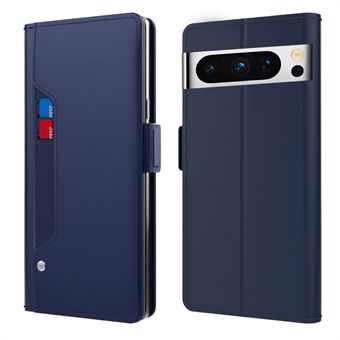 PU-läder + TPU-ställfodral för Google Pixel 8 Pro, spegeldesign korthållare mobiltelefonfodral