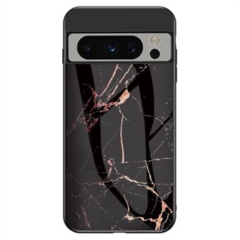 För Google Pixel 8 Pro Tempered Glass Cover Marmor Mönster PC+TPU Anti-Rep Phone Case