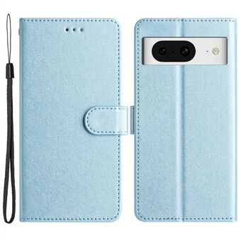 Flip Wallet-fodral för Google Pixel 8, PU-läder-silketextur med stödfunktion och rem.