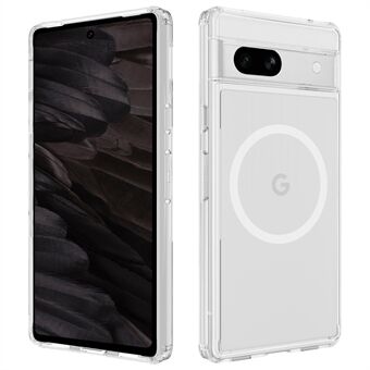 För Google Pixel 7a-fodral i akryl+TPU, kompatibelt med MagSafe. Genomskinligt telefonskydd.