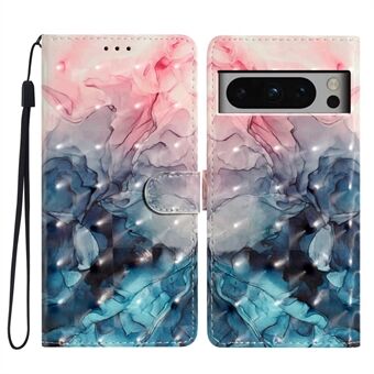 För Google Pixel 8 Pro-skal 3D-mönster PU-läder magnetiskt folio telefonskyddsfodral