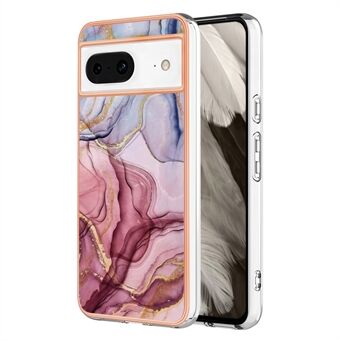 YB IMD-serie-16 Style-E För Google Pixel 8 Fodral 2.0mm TPU Elektropläterat IMD Marmormönster Telefonfodral