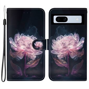 För Google Pixel 7a-fodral i PU-lädermönster, skyddande fodral med vikbar design för telefonen.