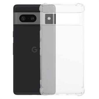 För Google Pixel 7 5G TPU-fodral Fyra hörn Anti-slip Transparent Telefonfodral