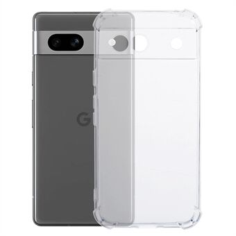 För Google Pixel 8a Fall Fyra hörnsäker genomskinlig TPU-baksida