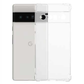 För Google Pixel 6 Pro 5G genomskinligt TPU-skal Fyra hörn mot stötar telefonfodral.