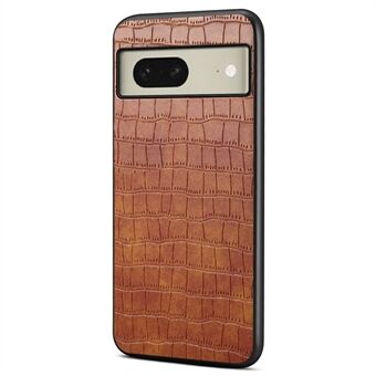 För Google Pixel 8 PU-läder + PC + TPU-skal Krokodil Textur Mobiltelefonfodral