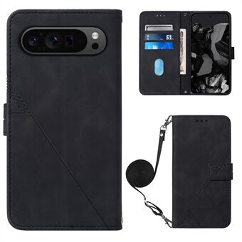 YB Imprinting Series-2 för Google Pixel 9 Pro XL Crossbody-telefonskal Plånboksaffär i konstläder