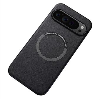 För Google Pixel 9 Pro XL Magnetiskt skal PU-läder+TPU-ryggskydd med represistent yta.