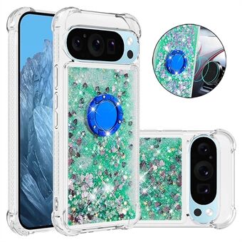 YB Quicksand-serien-7 För Google Pixel 9 Pro XL fall Ring Kickstand Skinande paljetter TPU-skal