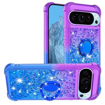 YB Quicksand-serien-8 för Google Pixel 9 Pro XL Ställfodral med glitterflytande gradient TPU-telefonskydd