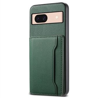 För Google Pixel 8a Slim-Fit mobilfodral med kortplatser, stödstativ och hölje av TPU+PC+PU-läder