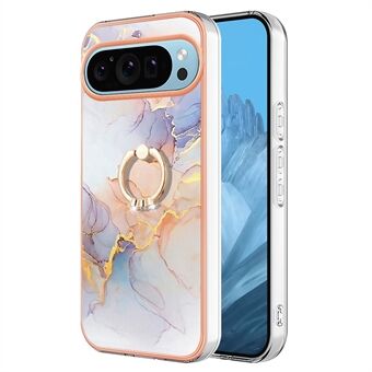 YB IMD Series-6 För Google Pixel 9 Pro XL TPU-skal Ring Kickstand Anti-Fall Phone Cover