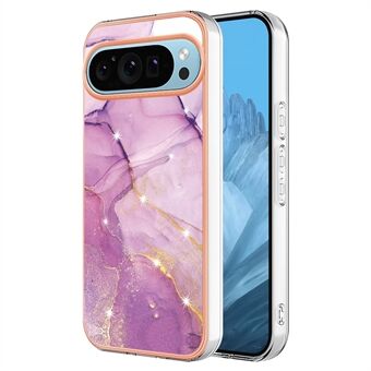 YB IMD-serie-2 för Google Pixel 9 Pro XL TPU-fodral marmormönster smarttelefonskal