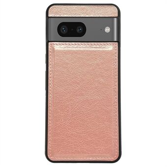 För Google Pixel 7 5G skyddande fodral i kalvtexturerat läder+TPU telefonfodral