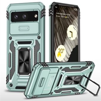 Armor-serien för Google Pixel 8a-skal PC+TPU kickstand-telefonfodral med skjutlock för linsen.