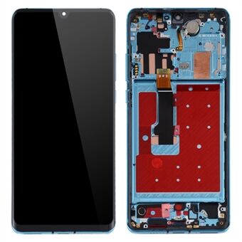 OEM klass S OLED-skärm och digitaliseringsenhet + ramersättningsdel (utan logotyp) för Huawei P30 Pro