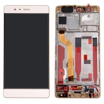 För Huawei P9 Grade C LCD-skärm och digitaliseringsenhet + ram (utan logotyp)