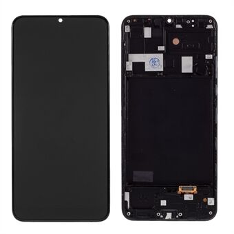 LCD-skärm och digitaliseringsenhet + ram TFT-version (utan logotyp) för Samsung Galaxy A20 A205 - Svart