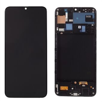 LCD-skärm och digitaliseringsenhet + ramreparationsdel (utan logotyp) (TFT Edition, utan fingeravtrycksfunktion) för Samsung Galaxy A50s SM-A507 - Svart