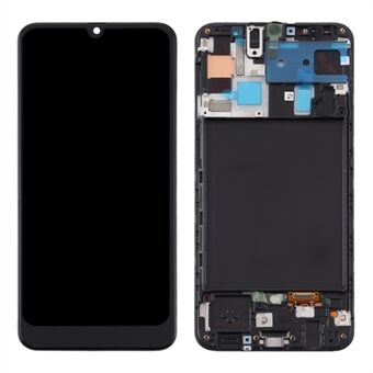 LCD-skärm och digitaliseringsenhet + rambyte (utan logotyp) (TFT Edition, utan fingeravtrycksfunktion) för Samsung Galaxy A50 SM-A505 - Svart