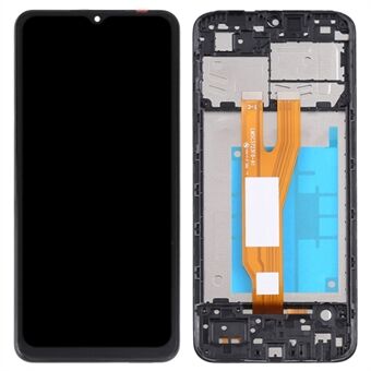 För Samsung Galaxy A04 4G (164,4 x 76,3 x 9,1 mm) A045 Grade B LCD-skärm och digitaliseringsenhet + ram (utan logotyp)