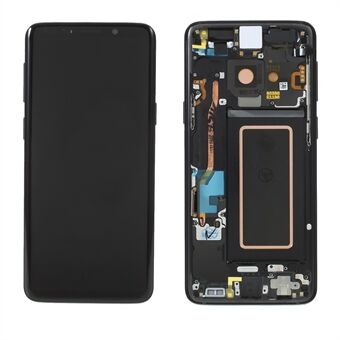 OEM LCD-skärm och digitizermontering + rambit (utan logotyp) för Samsung Galaxy S9 G960 - Svart