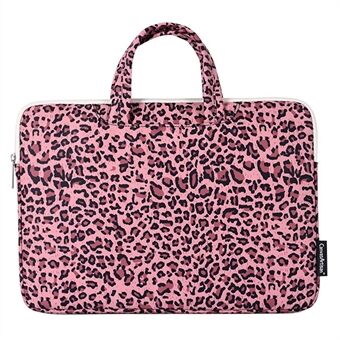 CANVASARTISAN H31-B01 13" Leopardmönstrad Laptopfodral med Dragkedja Slitstarkt Handtag Notebook Datoröverdrag Väska