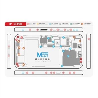 MAANT För iPhone 13 Pro Dubbel­sidad Magnetisk Skruv­positionerings­mjukmatta Mobil­reparations­verktyg