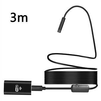 YPC100 3m Flexibel Tråd WiFi Borescope 8mm Kameraobjektiv Mobiltelefon Inspektionsendoskop