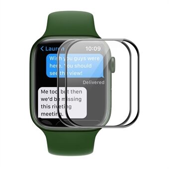 ENKAY 2st/set 3D Curved Hot Bending Full täckning HD Clear Ultra-Tunn Skärmskydd Mjuk PET-film för Apple Watch Series 7 41mm