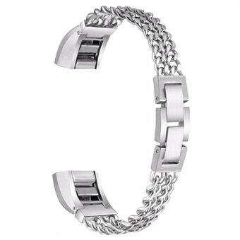 Lyxig dubbelkedja 316L rostfritt Steel klockarmband för Fitbit Alta - Silverfärg