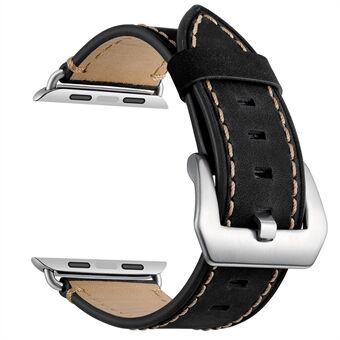 Crazy Horse Skin Äkta läder Coated Smart Watch Band för Apple Watch SE / Serie 6/5/4 44mm / Serie 3/2/1 42mm