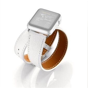 Palmtrycksstruktur Äkta läderklockarmband för Apple Watch Series 6 SE 5 4 44mm / Series 3 2 1 42mm