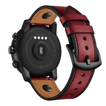 22mm äkta läderklockbyte för Samsung Gear S3 / Galaxy Watch 46mm etc.