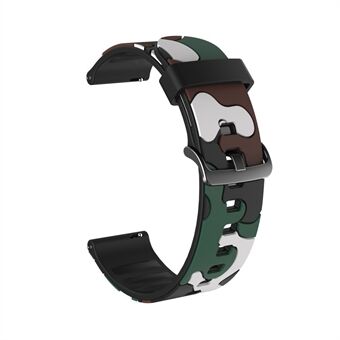 20mm Kamouflage Skin Silikonklockband för Samsung Galaxy Watch Active1 / 2 / Klocka 42mm / Gear Sport / Huami Amazfit GTR 42mm / Bip GTS / Garmin Vivoactive 3 / Move HR / Huawei Watch GT2 42mm