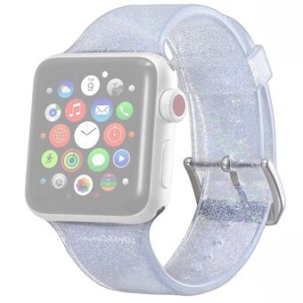 Flash Powder Silicone Armband Ersättning för Apple Watch Series 6 SE 5 4 44mm, Serie 3/2/1 42mm