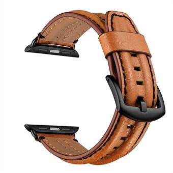 Toppskikt äkta läderklockarmband för Apple Watch Series 6 SE 5 4 44mm, Series 3/2/1 42mm