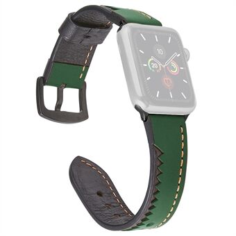 Crocodile Teeth Style äkta läderklockband för Apple Watch Series 6 / SE / 5/4 44mm, Series 3/2/1 42mm