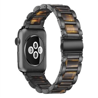 Starkt rostfritt Steel + hartsrem för Apple Watch SE / Series 6/5/4 44mm / Series 3/2/1 42mm Watch Band