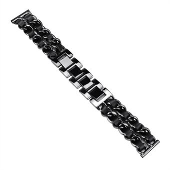 Rostfritt Steel+ PU läderklockarmband 20MM Smart klockarmbandbyte