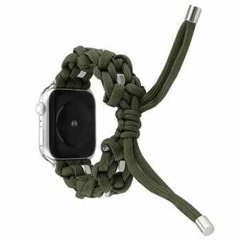 Woven Nylon + <Steel> Watch Strap för Apple Watch Series 6/5/4 / SE 40mm, Serie 3/2/1 38mm