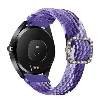 Nylonflätat strassspänne Justerbart klockband Handledsrem 20 mm för Samsung Galaxy Watch Active/ Galaxy Watch 42 mm / Gear Sport