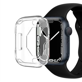 Galvaniserad TPU skyddande klockramsfodral för Apple Watch Series 7 45 mm - Transparent